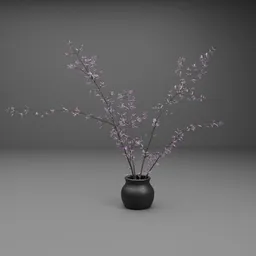 Purple Branch Vase Decor