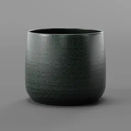 Green ceramic planter