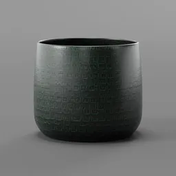 Green ceramic planter