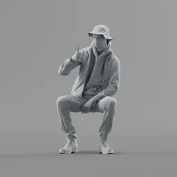 Lowpoly Male Sitting