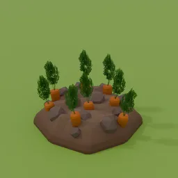 Low Poly Carrot Plot
