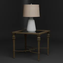 Classic Table Lamp on Wooden Side Table