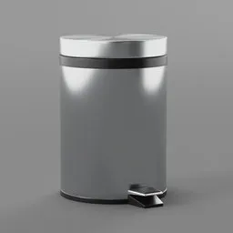 "Stainless steel IKEA SNORPA bathroom trash can with hinged lid - 3D model for Blender 3D. Featuring award-winning rendering and a rain sensor, inspired by Paul Feeley and Carl-Henning Pedersen. Available in FBX format on UE Marketplace and MIT Technology Review."