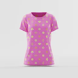 Hot Pink Magical Girl Motif T-Shirt