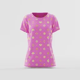 Hot Pink Magical Girl Motif T-Shirt