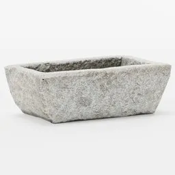 3D granite trough model for historical agriculture scene, created in Blender with photogrammetry.