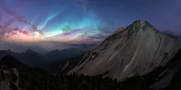 Aerial Landscape Night Aurora