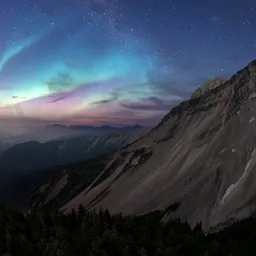 Aerial Landscape Night Aurora