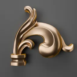 High-quality classic 3D ornament, intricate design detailing, ideal for Blender 3D modeling enhancements.