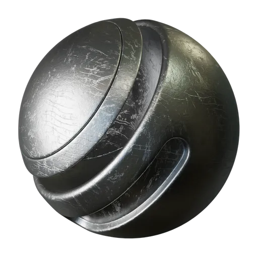 Realistic PBR scratched metal texture for 3D modeling in Blender and other software.