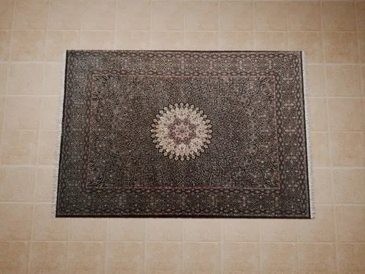 Detailed 3D Persian carpet model with intricate design optimized for Blender renderings.