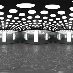Futuristic Dotted Ceiling Hall HDRI