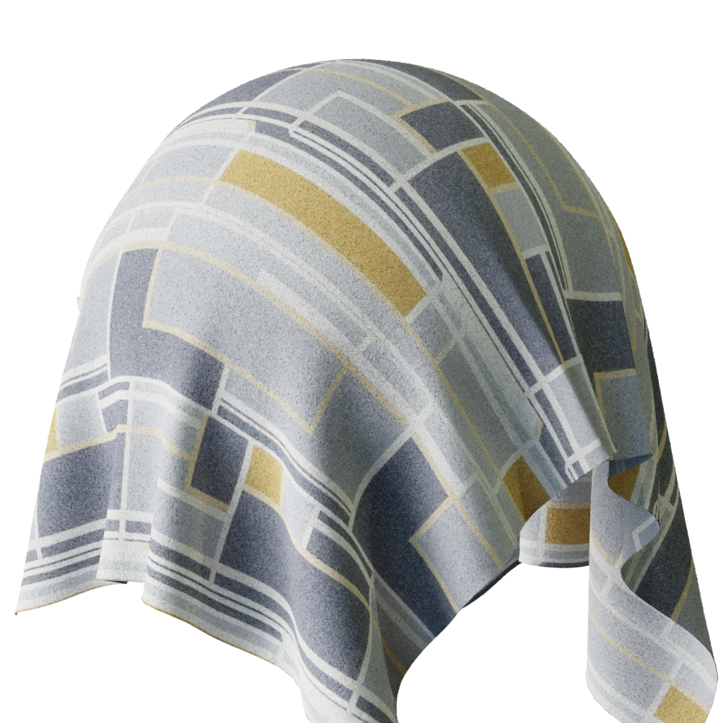 BlenderKit Download the FREE Grey and Yellow Abstract Cloth Fabric