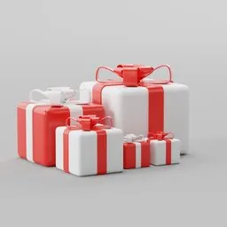 Red and White Christmas Presents