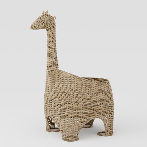 BlenderKit FREE model Wicker basket giraffe in category