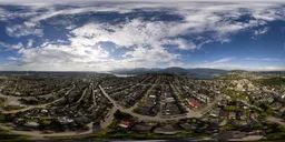 Sunny Cloudy Day in City