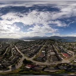 Sunny Cloudy Day in City