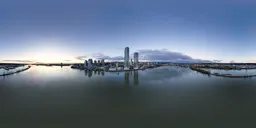 Aerial City Cloudy Sunset Sky