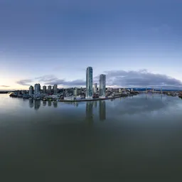 Aerial City Cloudy Sunset Sky