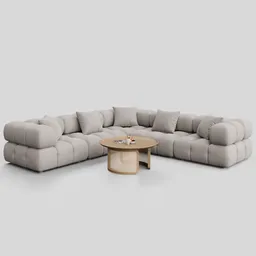 Sofa Ames Boucle Fabric L-Shaped