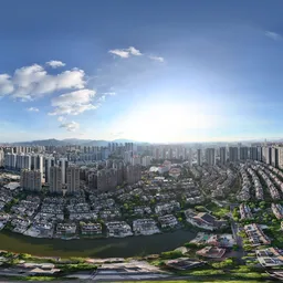 Highsky bulesky building sunset