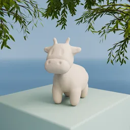 Simple Cow Ornament Sculpture