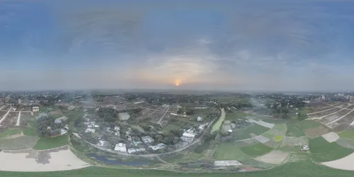Sunset Over Rural and Urban Expansion