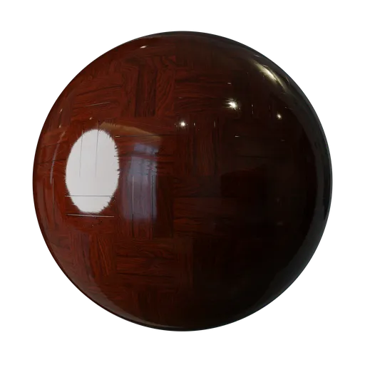 Dark Polished Parquet Wood Floor