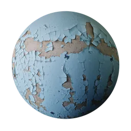 Aged Sky Blue Peeling Paint