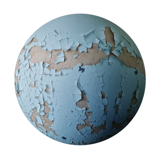 Aged Sky Blue Peeling Paint