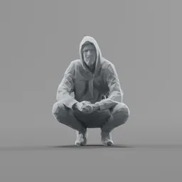 Lowpoly Male Squatting