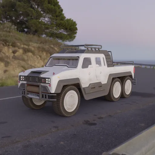 Detailed sci-fi vehicle 3D render, compatible with Blender, showcasing intricate design and high-resolution textures.
