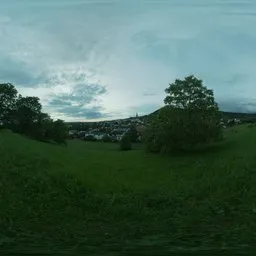 Early evening atop the green hill