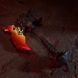 Hell's axe PBR model Low-Poly