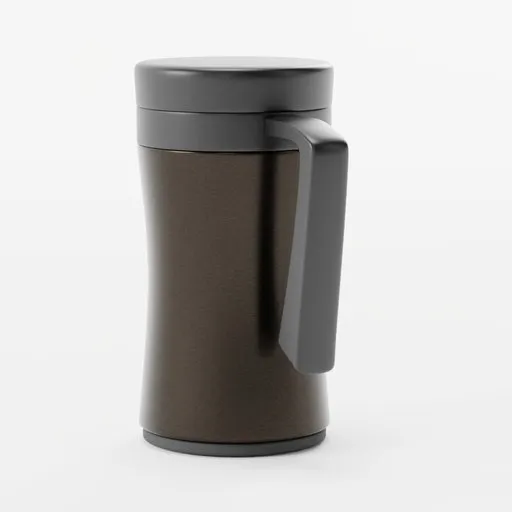 Travel-ready Blender 3D mug model with animated opening cap and detailed interior.
