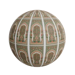 Floral patterned Islamic prayer mat