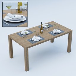Laid Table with plates and glasses