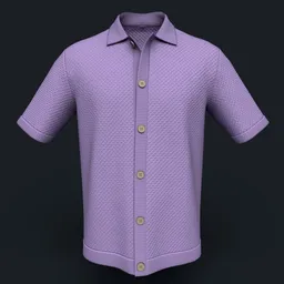 Seed Stitch Knit Button-Down Shirt