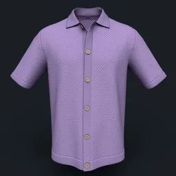 Seed Stitch Knit Button-Down Shirt