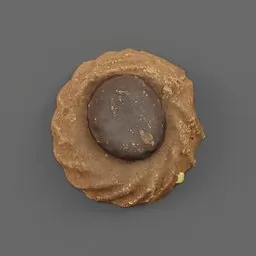 "Photorealistic Chocolate Biscuit 3D Model with Chocolate Frosting for Sweets and Dessert Category - BlenderKit Optimized Geometry Scan"