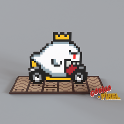 SMK020 - Super Pixel Kart King Boo Voxel Art