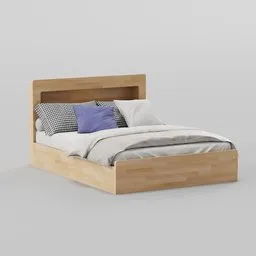 LED 4-tier storage wooden bed