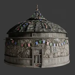 Small Weathered Tibetan House