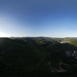 Sunset over high-altitude forest