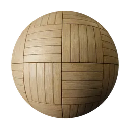 Dark wood parquet 2K PBR texture with detailed tiling and realistic displacement for 3D modeling.