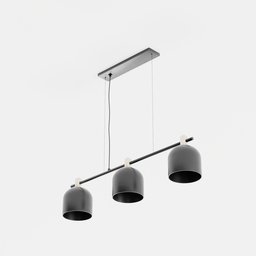 "Ceiling light 3D model named "Lamp 13" in black scheme inspired by Willem Maris, ideal for interior lighting fixtures. Comes with 1k texture and mechanical superstructure, designed by Hugo Heyrman. Simplistic yet detailed, this lamp adds character to any room."