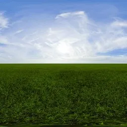 Green grass cloudy blue sky pure sky