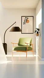 Modern Sunny Interior Corner Scene