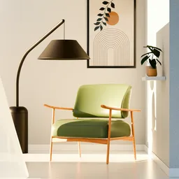 Modern Sunny Interior Corner Scene