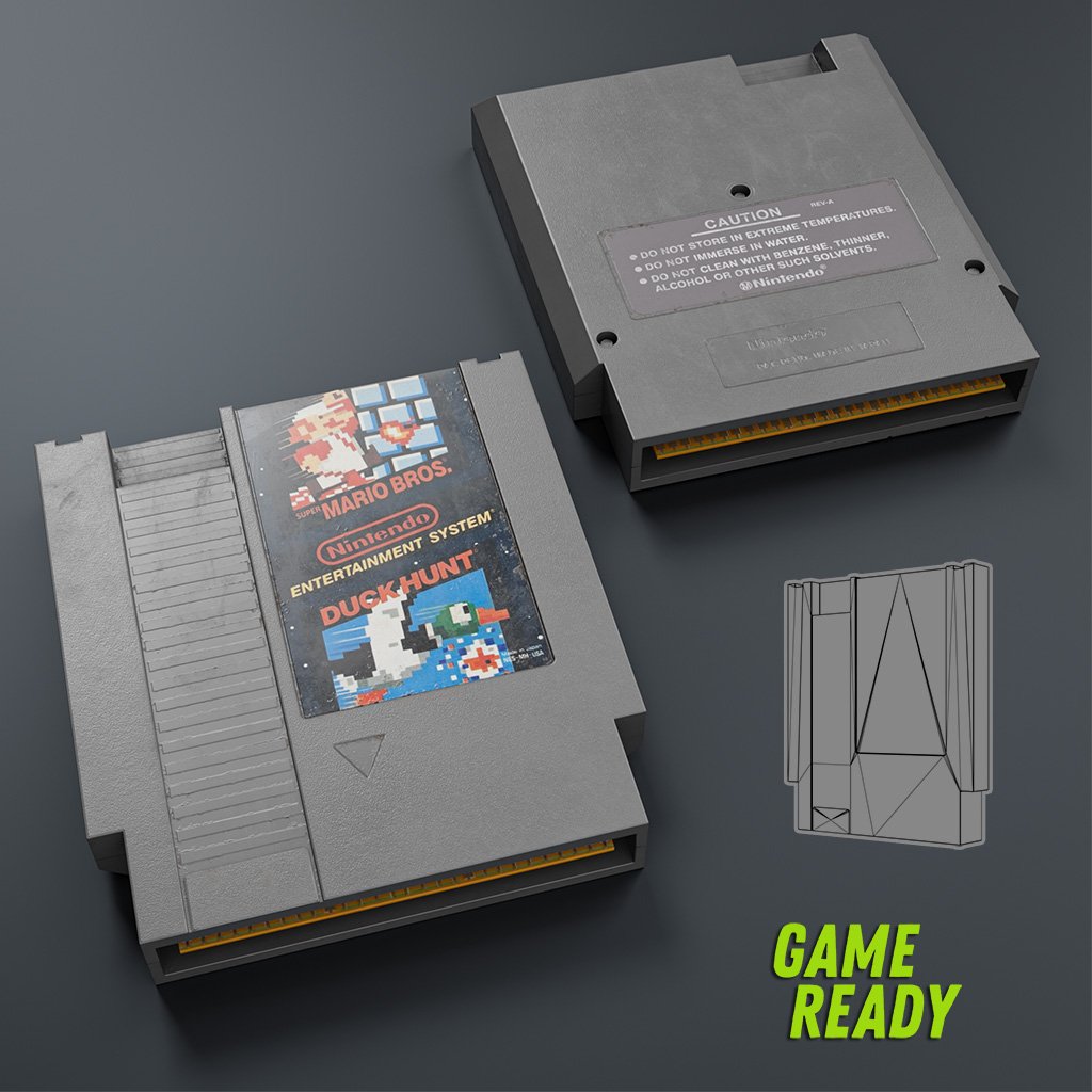 Cartridge NES Mario Bros. 3D Video devices models BlenderKit